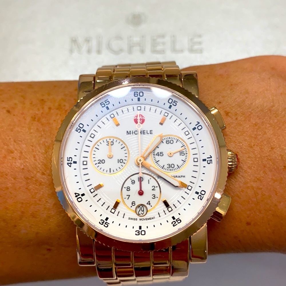 ROSE GOLD MICHELE SPORT SAIL WATCH